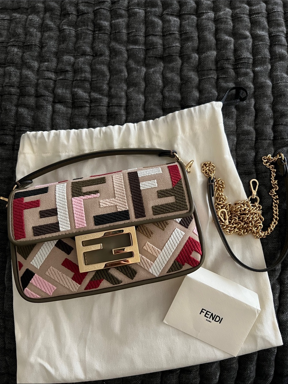 Fendi Mini Baguette Zucca Bag